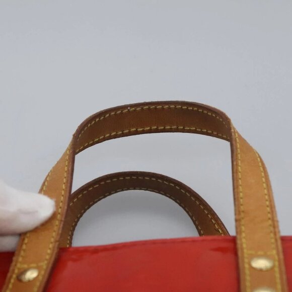 LOUIS VUITTON Monogram Vernis Reade PM Hand Bag Red Rouge - Picture 11 of 16